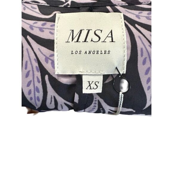 Misa Los Angeles Sylvia Faux Wrap Indigo Satin High Low Dress XS & L NWT - Picture 5 of 16